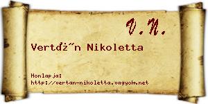 Vertán Nikoletta névjegykártya
