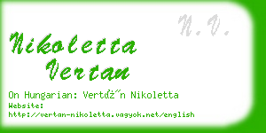 nikoletta vertan business card